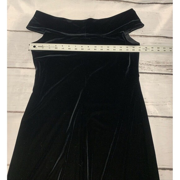 Crimson by Lawrence Kurtz Evening Dress Women's Size 10 Black Velour Beaded - Picture 9 of 10